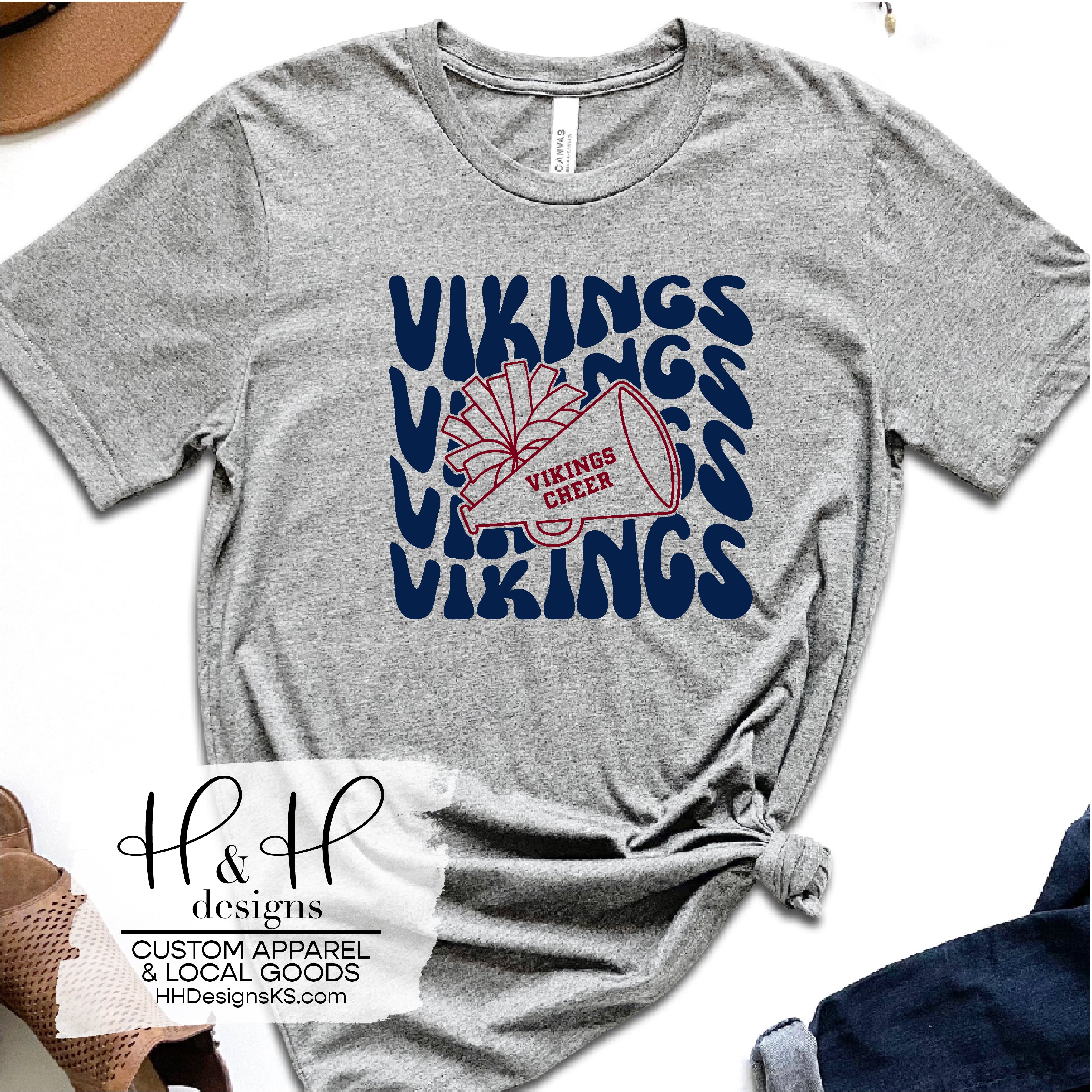 Vikings Cheer Retro Wavy ~ Seaman Cheer Fundraiser – H&H Designs LLC