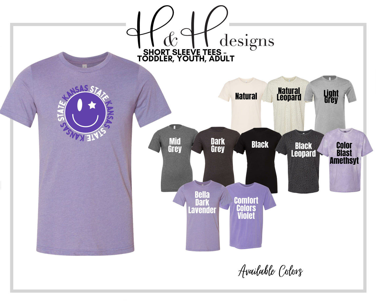 Kansas State Smiley ~ HHKSU126 ~ Licensed K-State Apparel