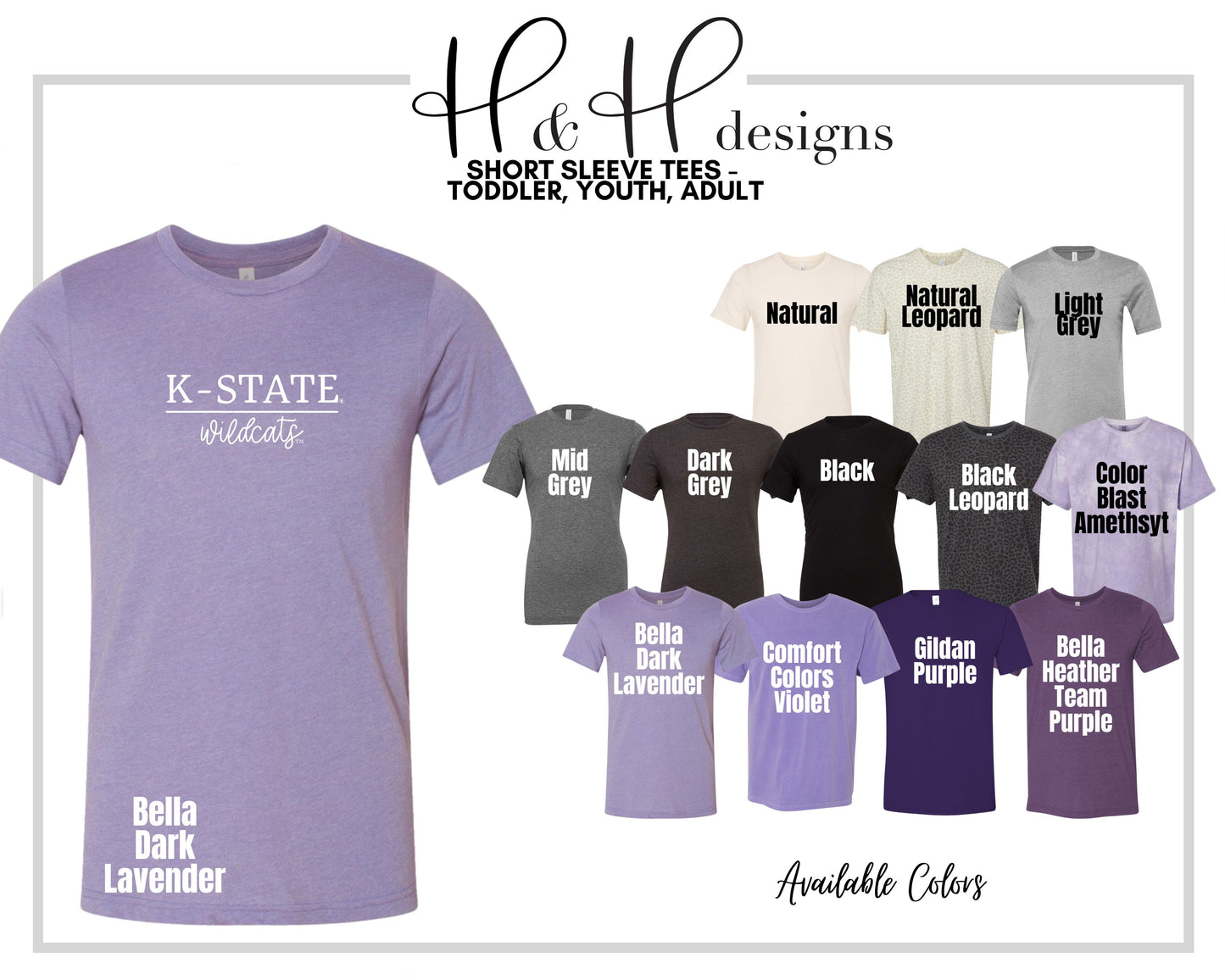 K-State Wildcats Classic Type  ~ Licensed Apparel ~ HHKSU166