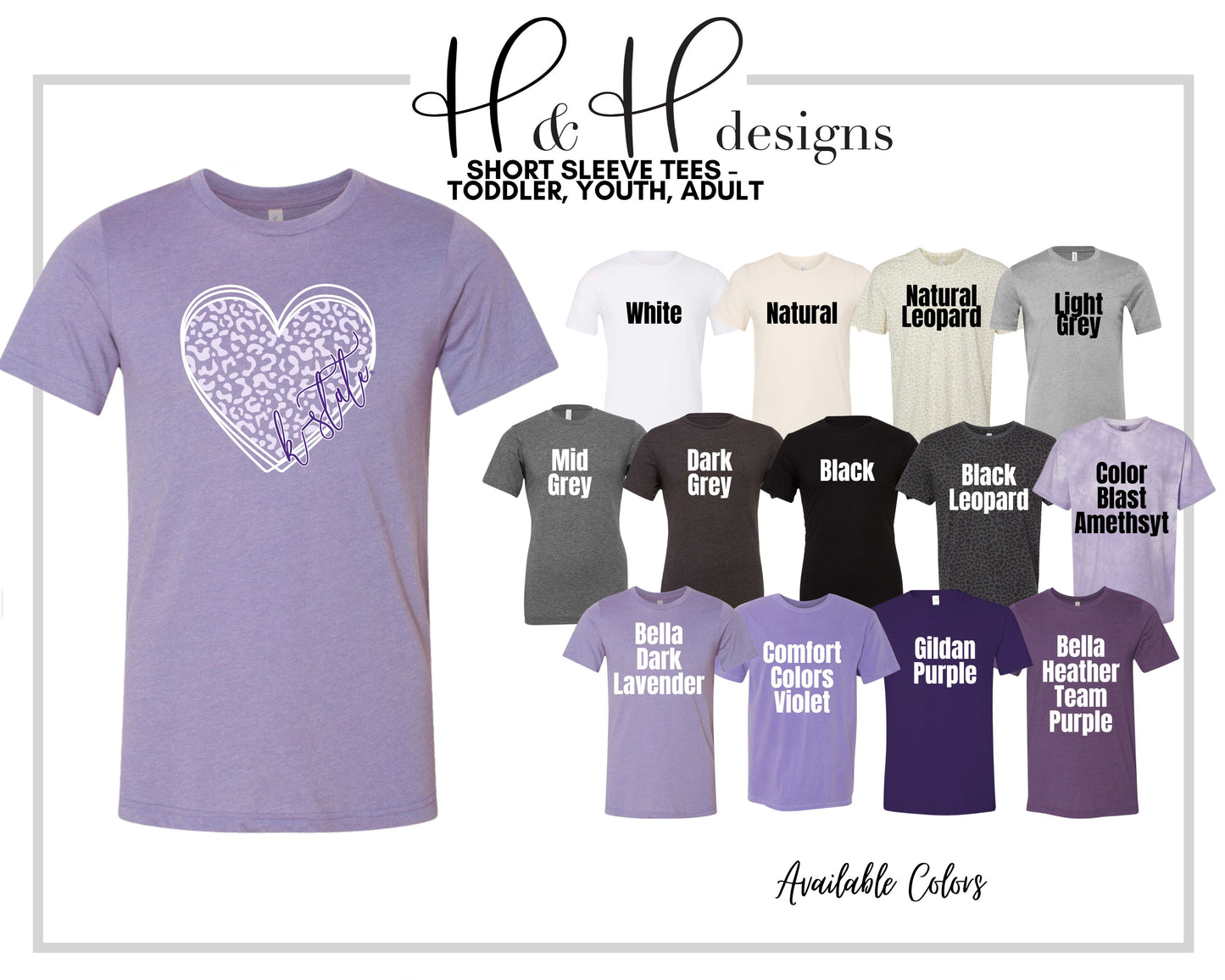 K-State Hallow Leopard Heart ~ HHKSU115  ~ Licensed K-State Apparel (Copy)