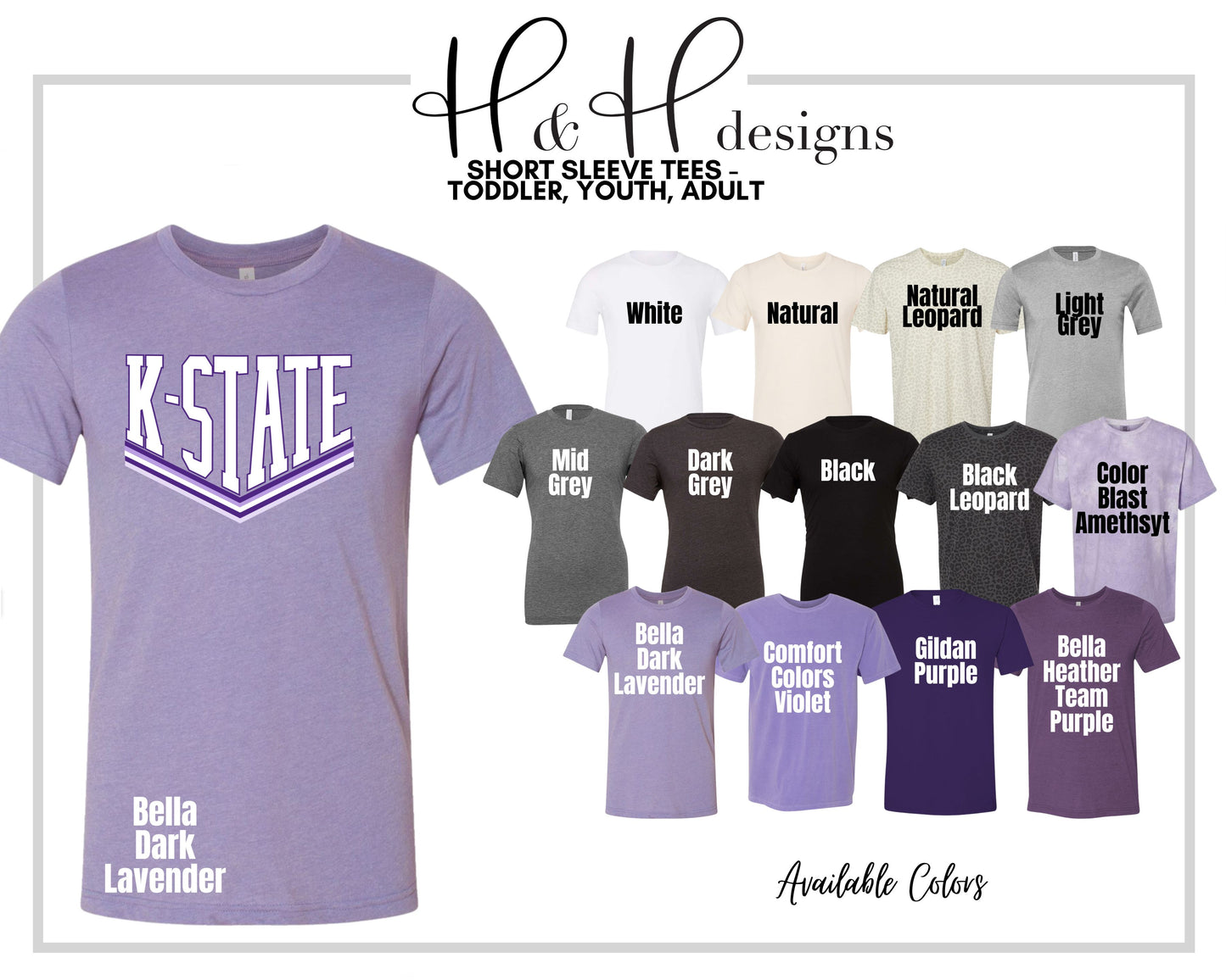 K-State Double Point ~ Licensed Apparel ~ HHKSU165