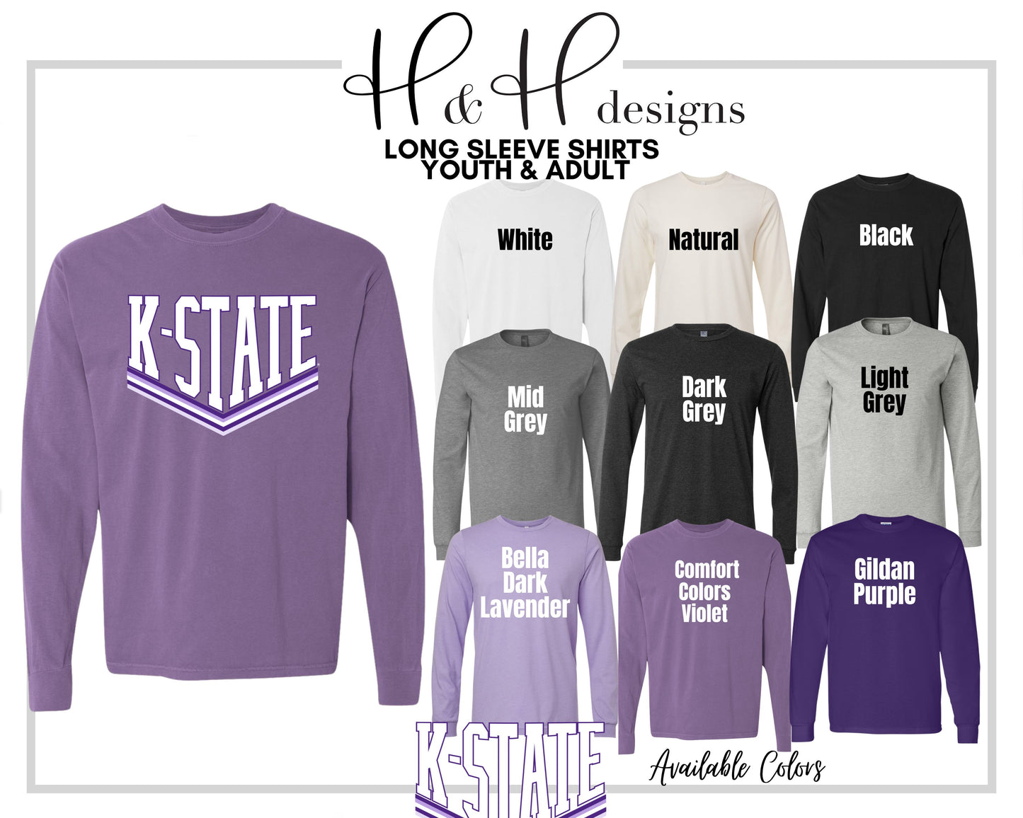 K-State Double Point ~ Licensed Apparel ~ HHKSU165