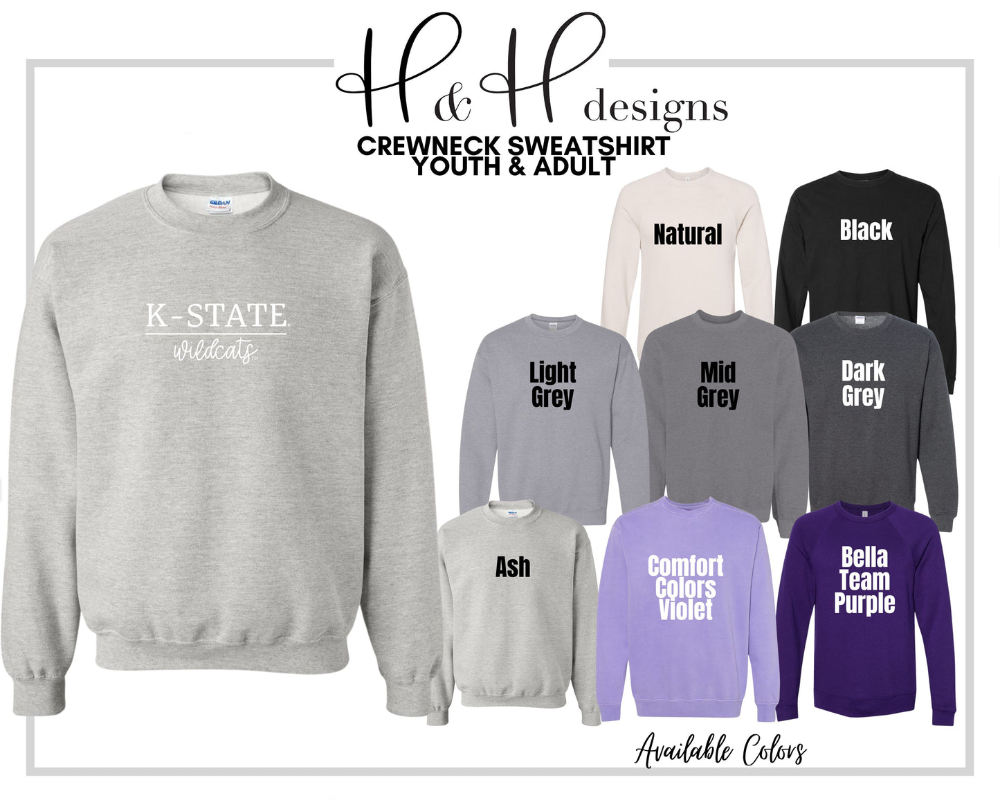 K-State Wildcats Classic Type  ~ Licensed Apparel ~ HHKSU166