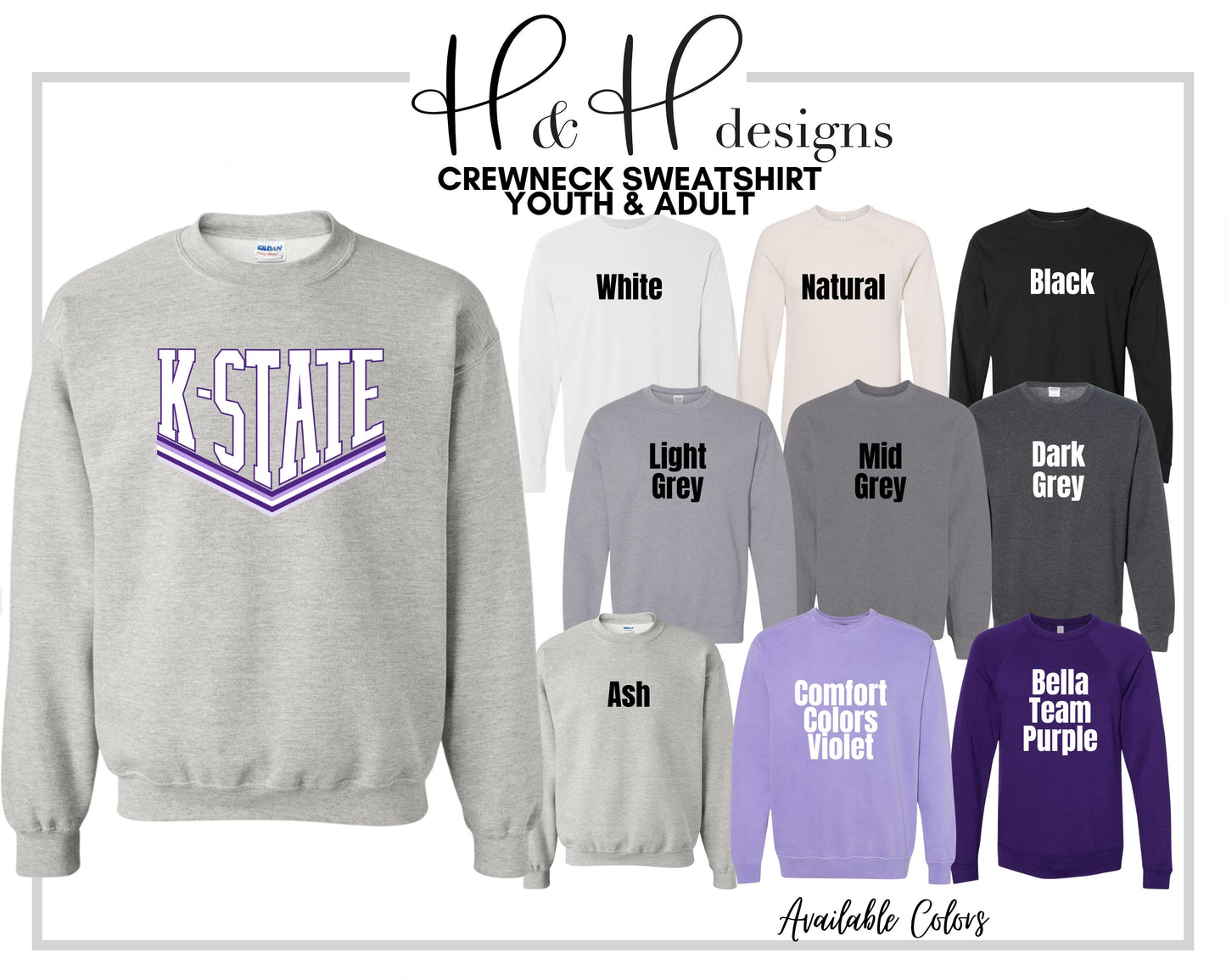 K-State Double Point ~ Licensed Apparel ~ HHKSU165