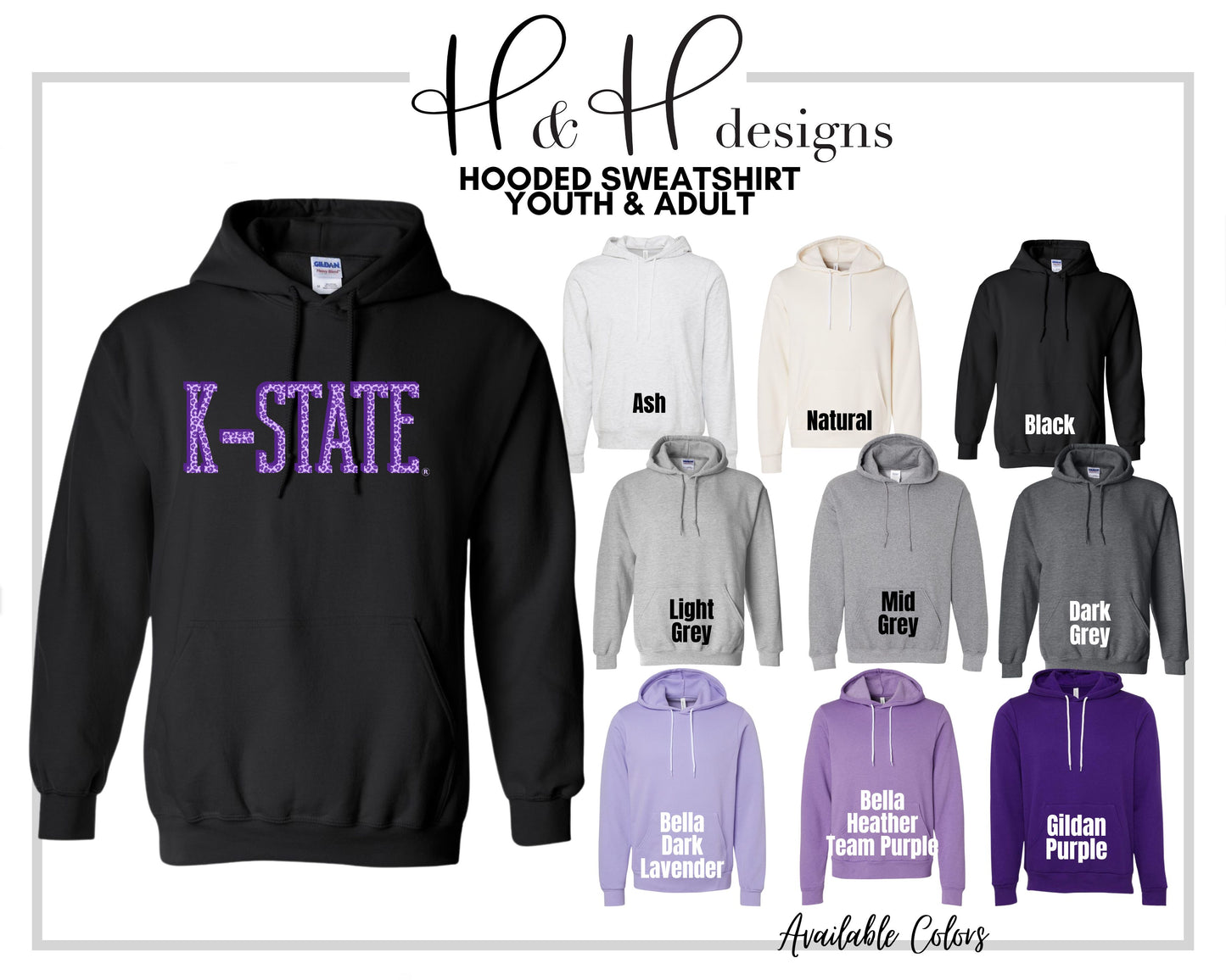 Animal Print K-State ~ HHKSU150  ~ Licensed K-State Apparel