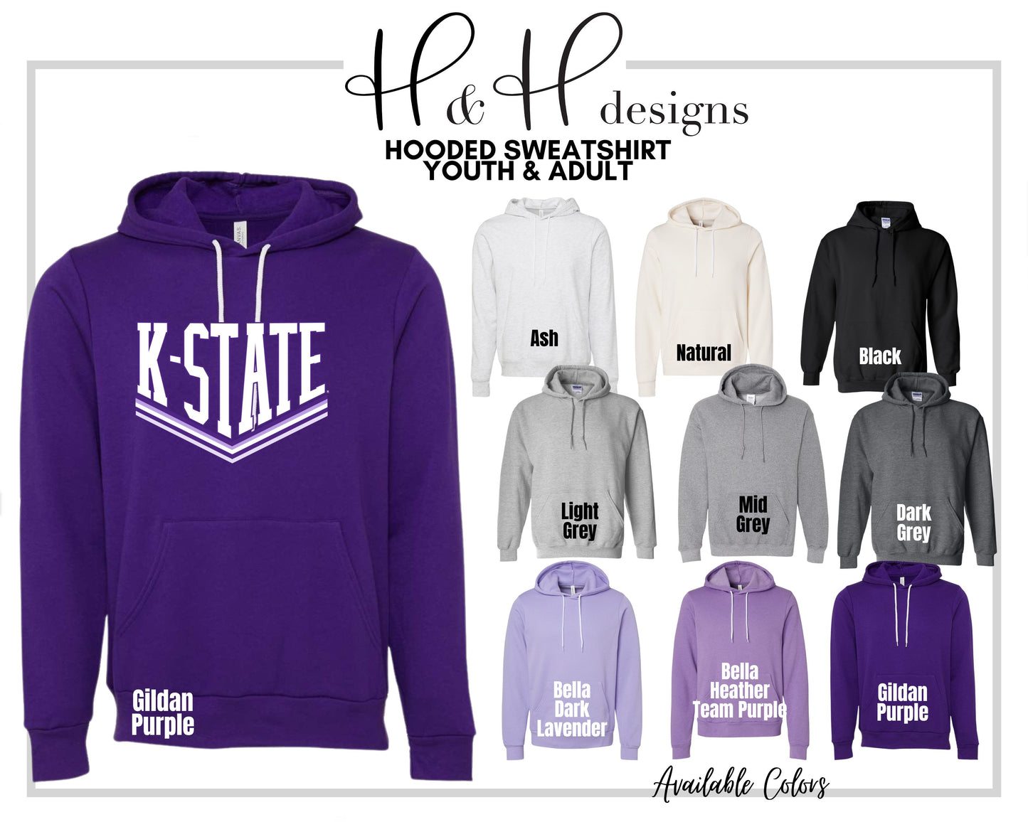 K-State Double Point ~ Licensed Apparel ~ HHKSU165