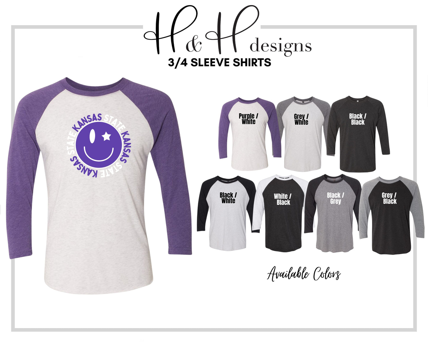 Kansas State Smiley ~ HHKSU126 ~ Licensed K-State Apparel