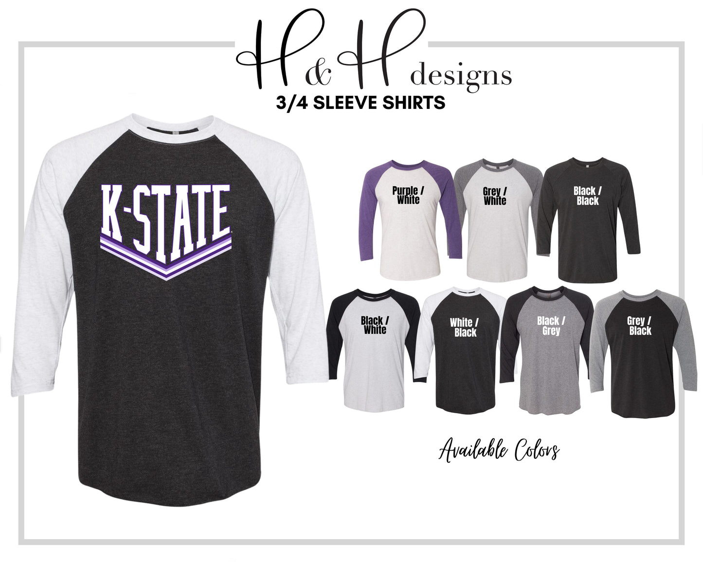 K-State Double Point ~ Licensed Apparel ~ HHKSU165