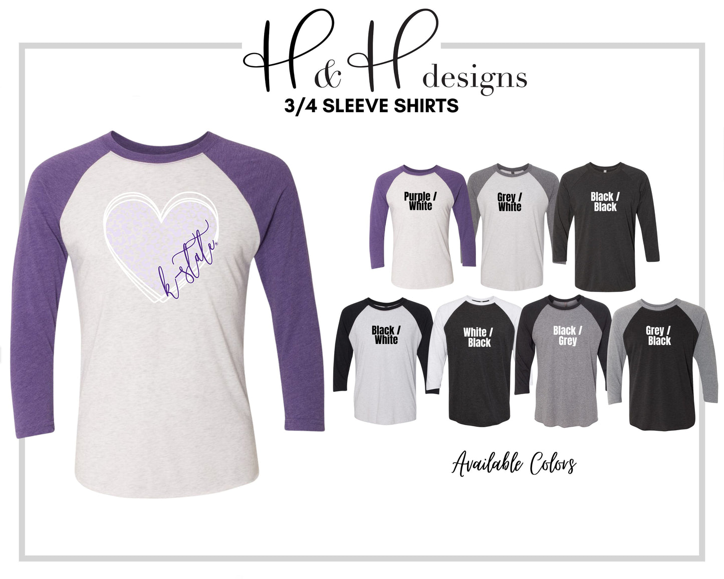 K-State Hallow Leopard Heart ~ HHKSU115  ~ Licensed K-State Apparel (Copy)