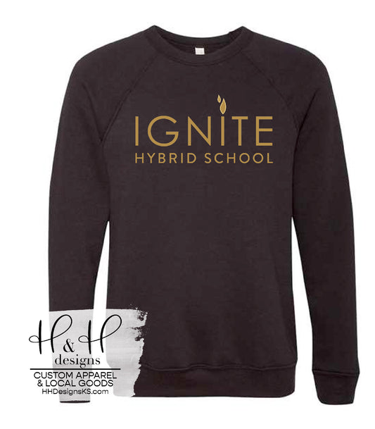 Ignite Black Bella+Canvas Crewneck Sweatshirt  - Ignite Hybrid School