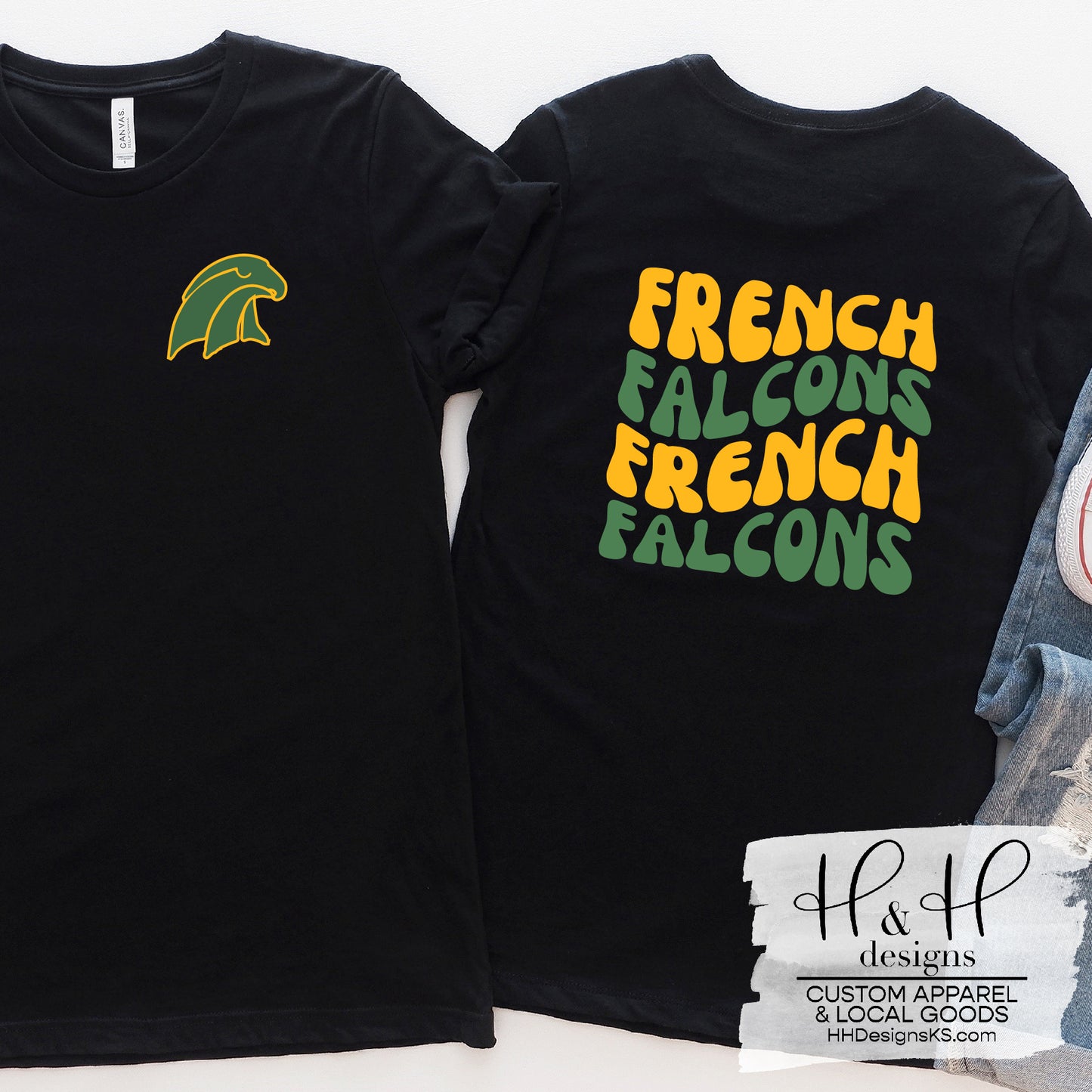 French Falcons Retro Wavy ~ French Middle School Fundraiser 2024