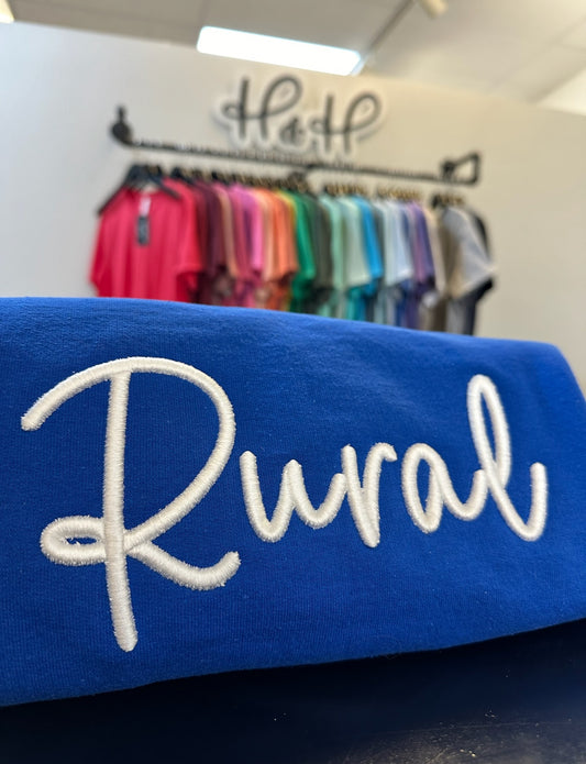 Rural 3D Script Embroidery