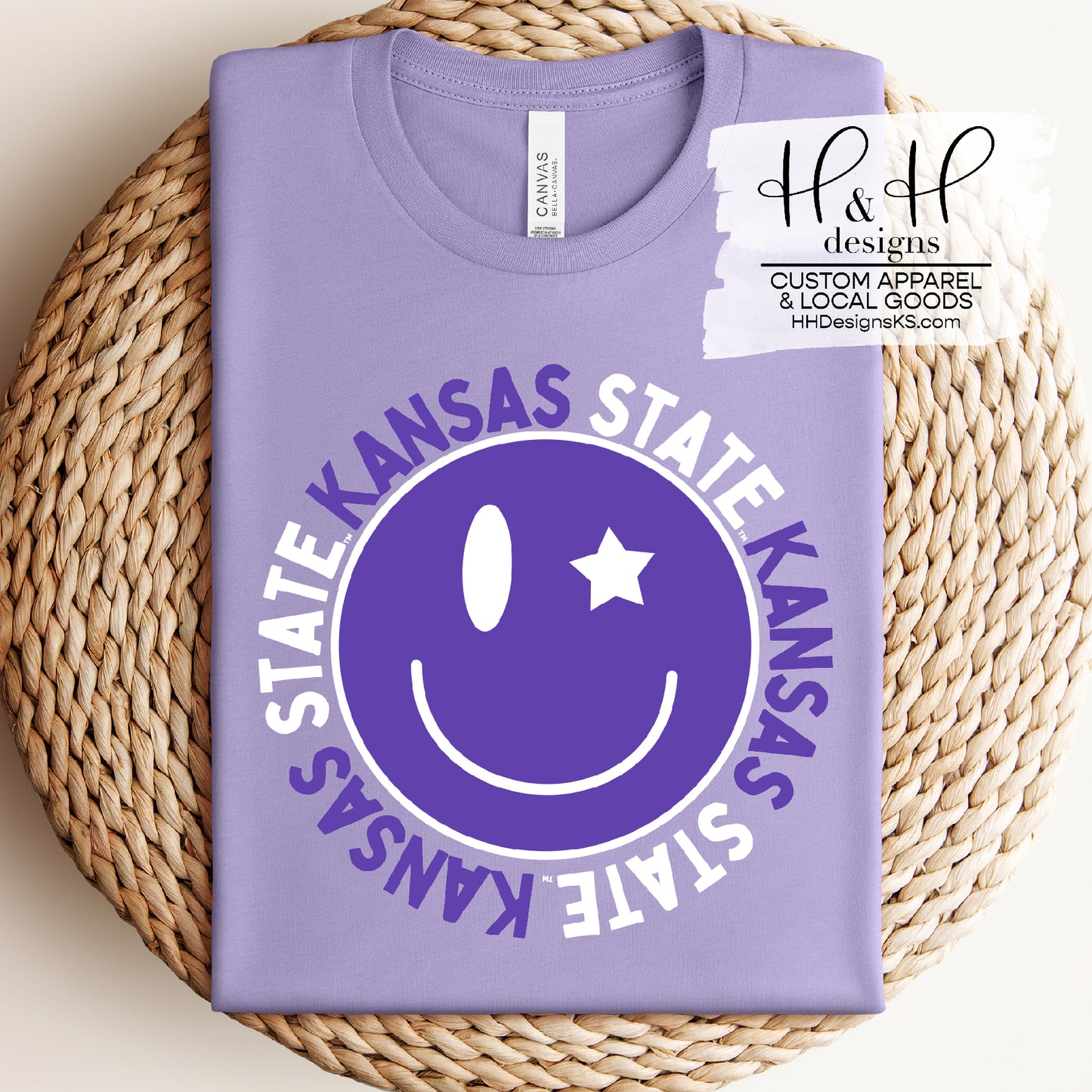 Kansas State Smiley ~ HHKSU126 ~ Licensed K-State Apparel