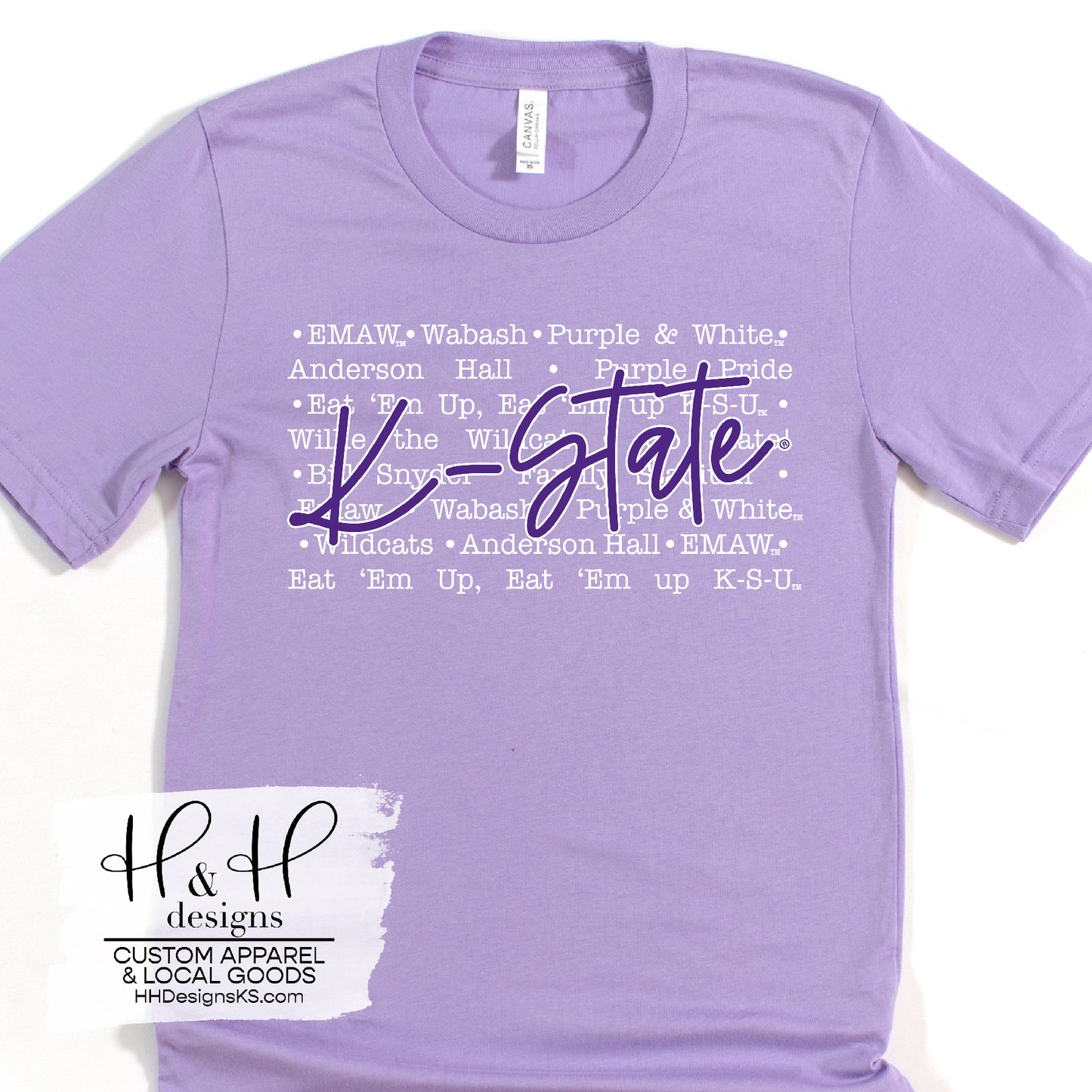 K-State Typography ~ HHKSU146  ~ Licensed K-State Apparel