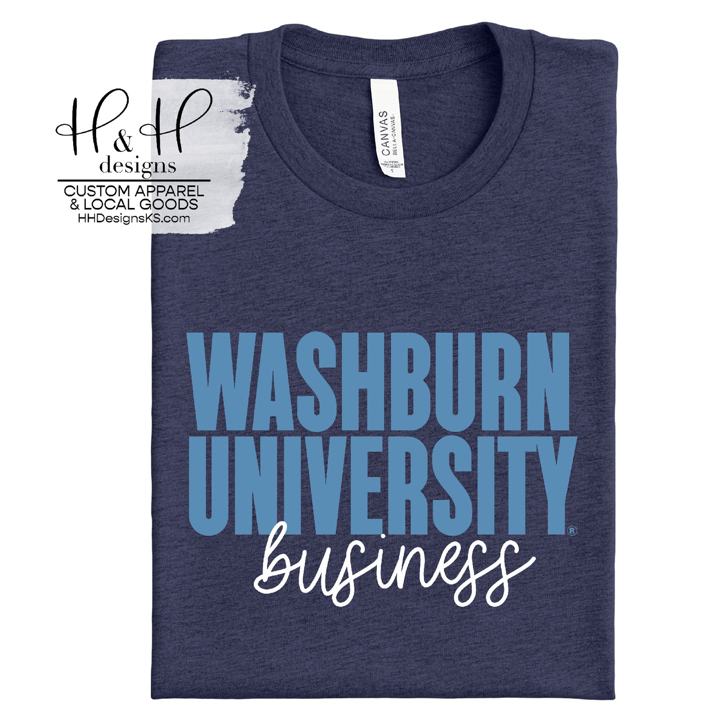 Washburn University Business Block Script ~ Licensed Apparel ~ HHWU182