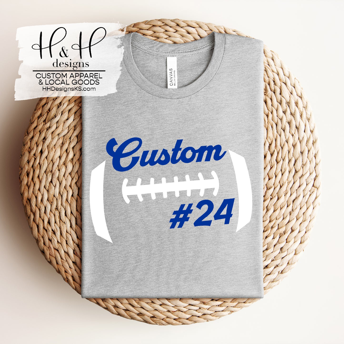 Custom Football Seams - Customize school, number, & colors!