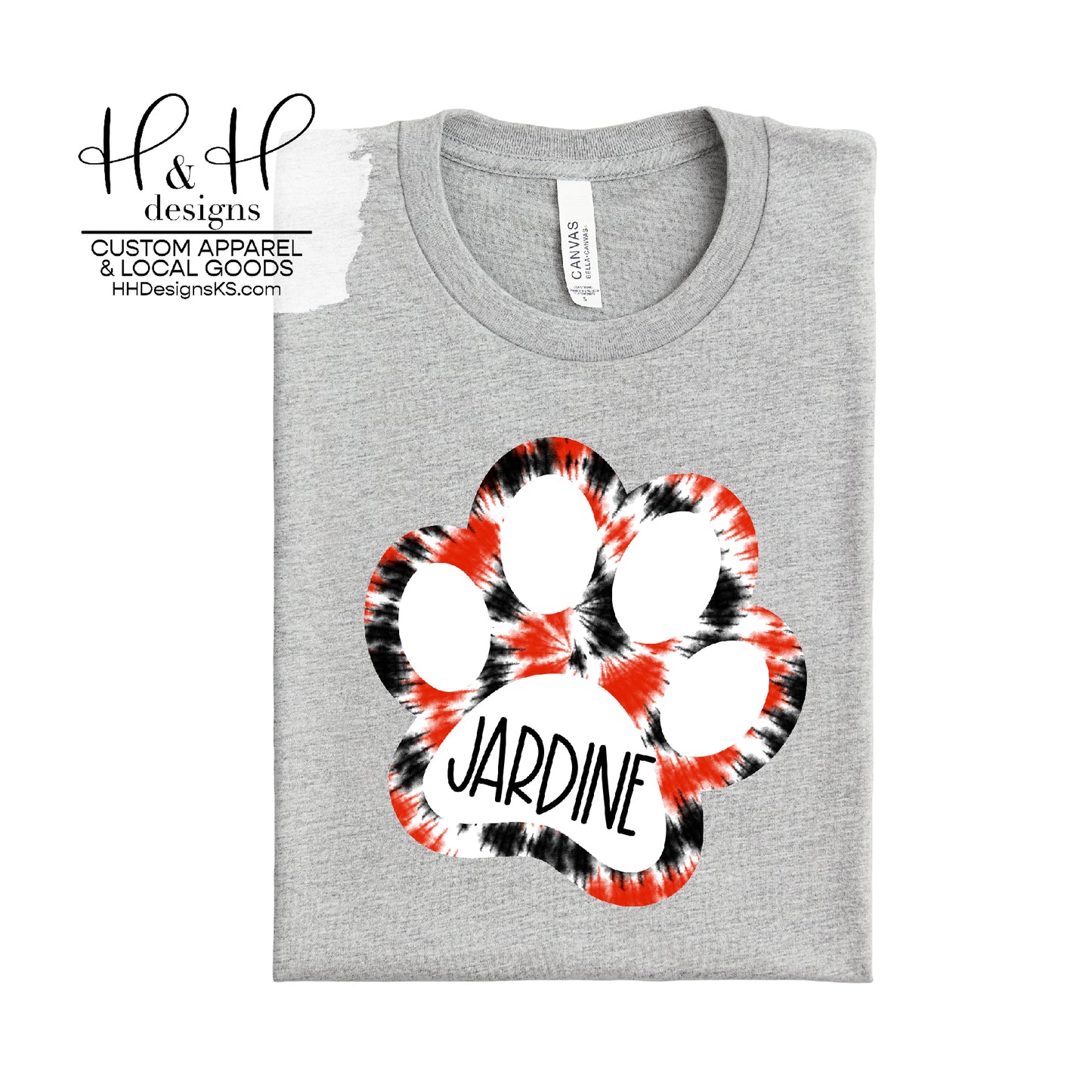 Jardine Tie Dye Paw Print ~ Jardine Elementary PTO Fundraiser (Copy)