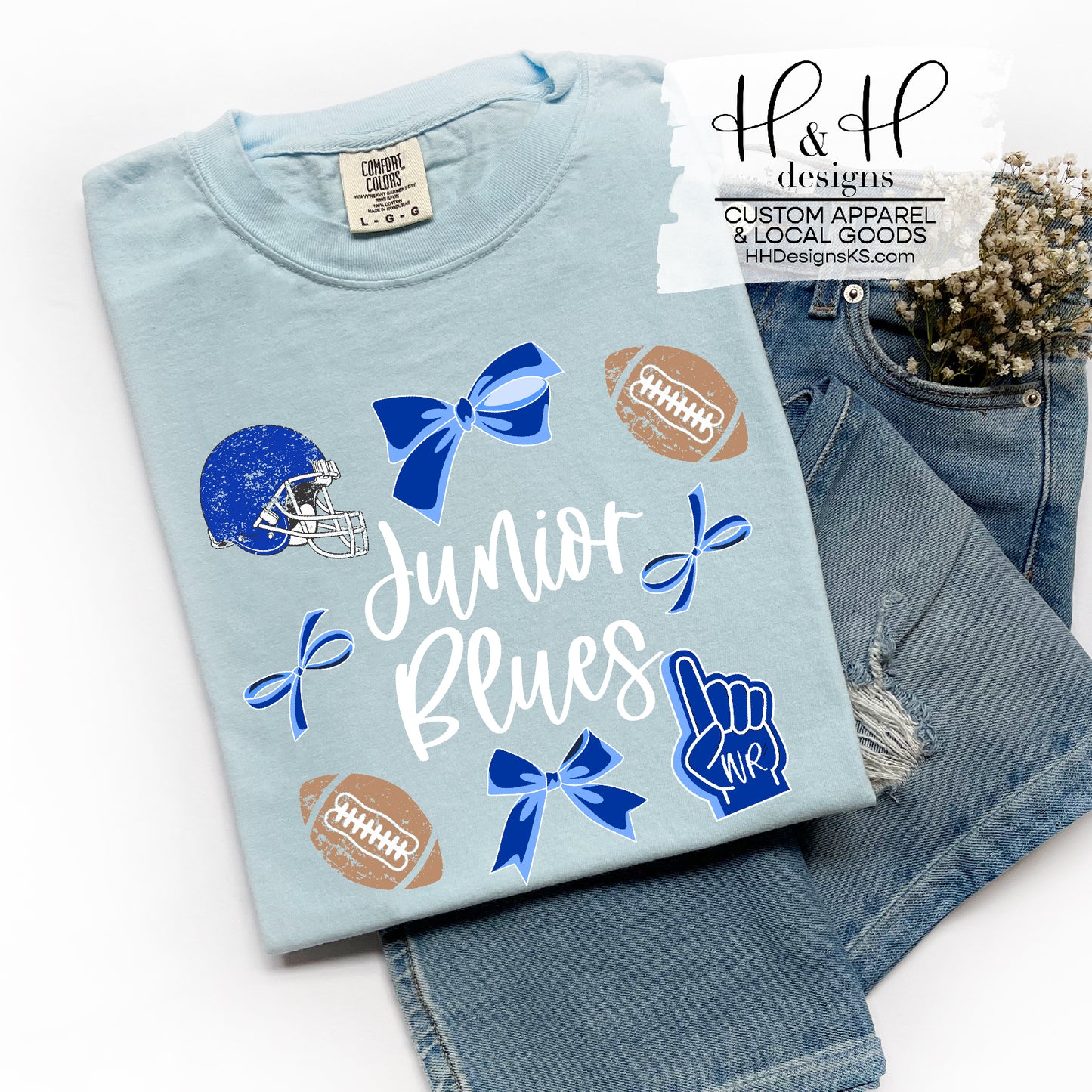 Junior Blues Football Bows