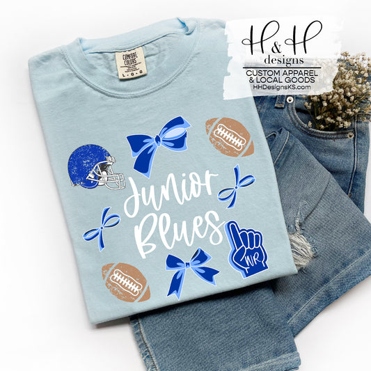 Junior Blues Football Bows