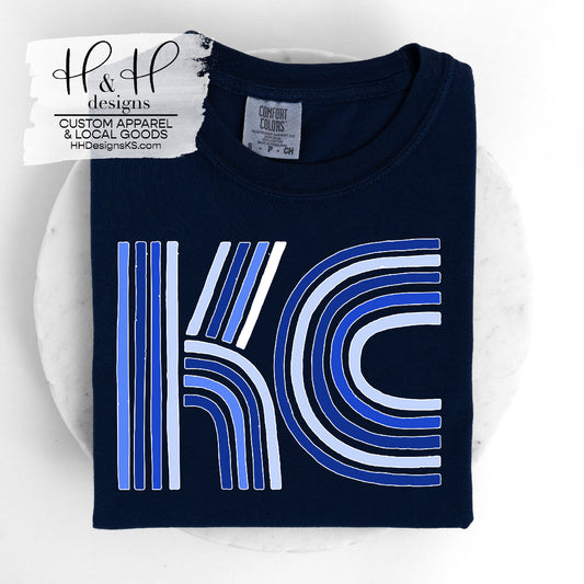 Royal & White KC Lined Initials