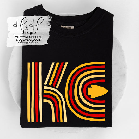 KC Lined Initials - Red & Gold