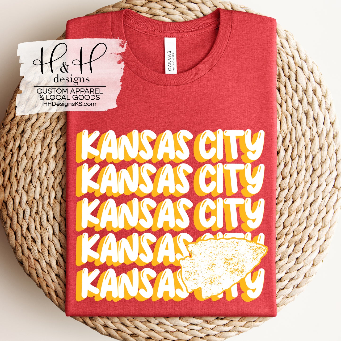 Kansas City Doodle Stack - Gold & White