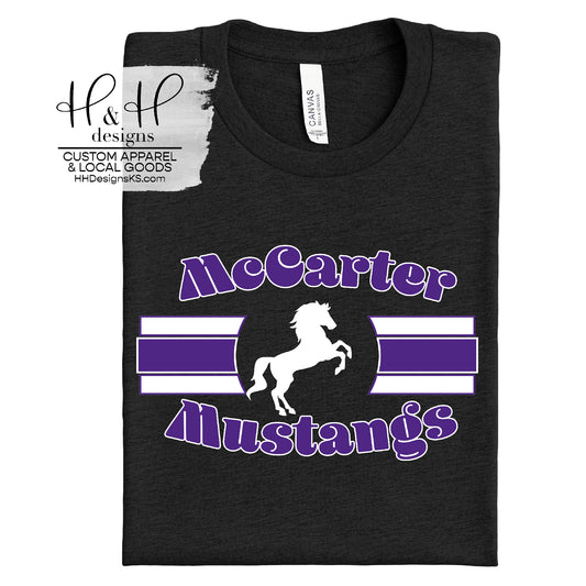 McCarter Mustangs Classic Triple Line with Logo ~ McCarter Spirit Wear Fall 2024