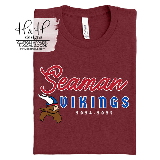 Seaman Vikings Classic Script -  SHS Spirit Club Fundraiser for H&H Pickup or shipping