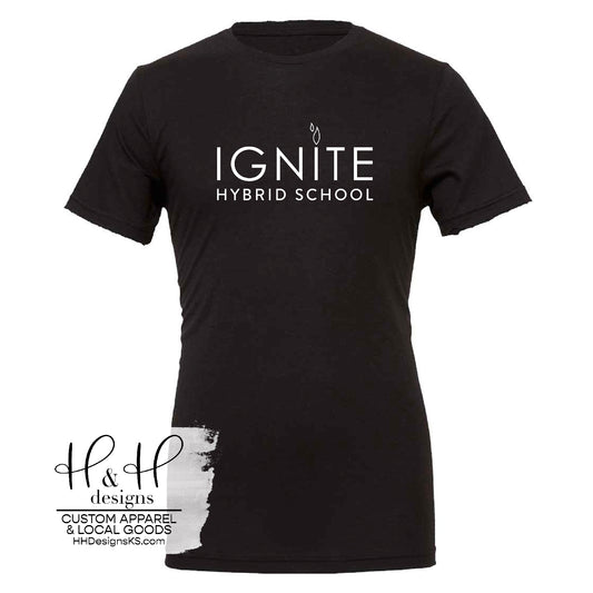 Ignite Text Logo - Black Bella+Canvas Tee  - Ignite Hybrid School