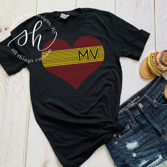 Mission Valley Lined Heart - MV Heart - Vikings