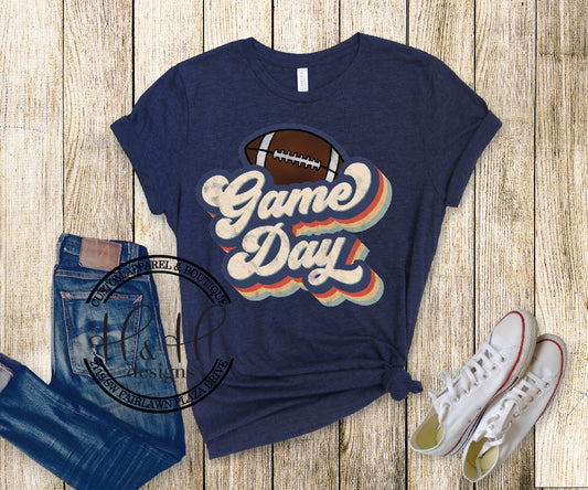 Retro Rainbow Game Day Football