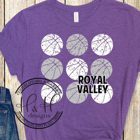 Royal Valley Distressed Basketballs