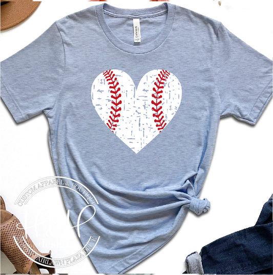 Distressed Baseball Heart